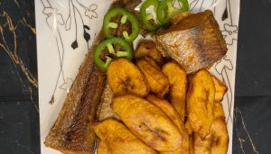 Whitening Fish with Fried Plantain